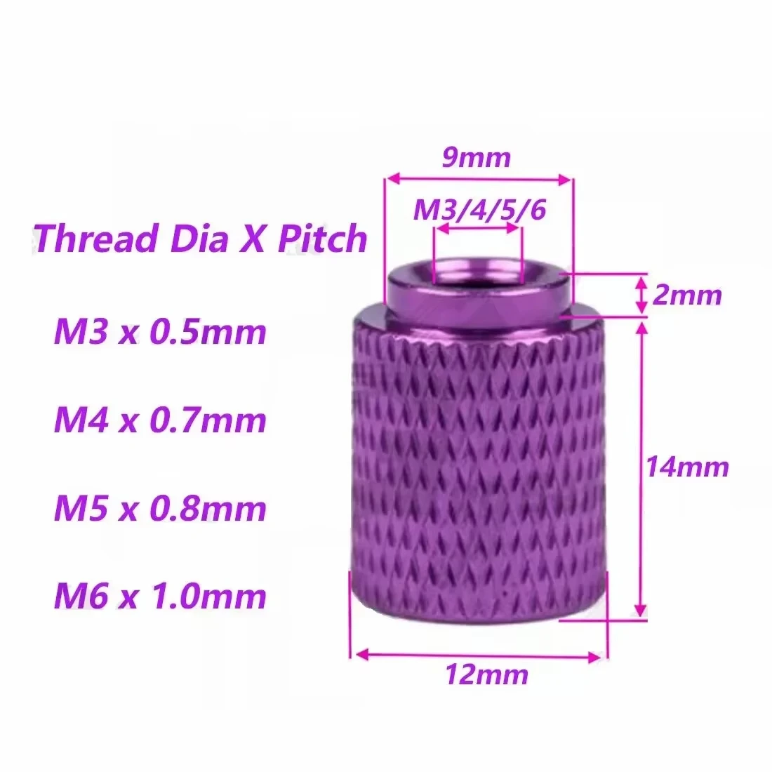 1~5pcs M3 M4 M5 M6 Anodized Aluminum Alloy Knurled Thumb Nut Hand Hand Grip Knob Blind Hole Nuts 9 Colors