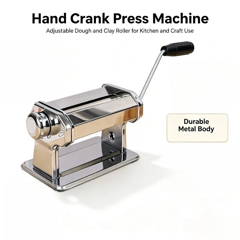 Hand Crank Dough Press Machine, Soft Clay Roller Presser Manual Clay Maker DIY Craft Tool for Clay & Pasta Making