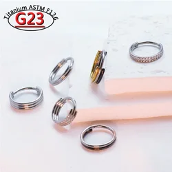 G23 Titanium Piercing Nose Rings Hinged Segment Ear Cartilage Tragus Earrings Helix Hoops Septum Clicker Piercing Jewelry 16G