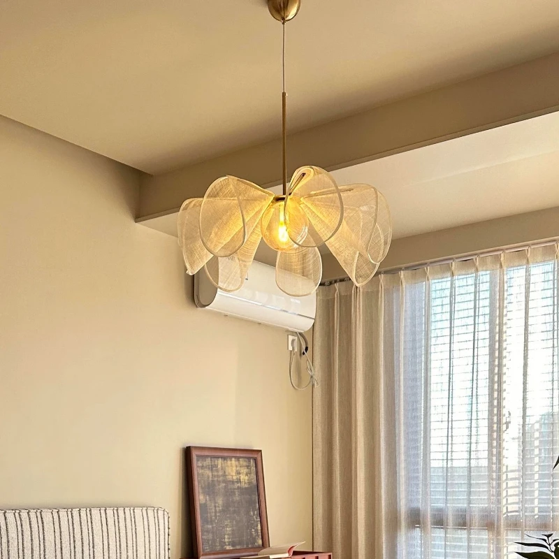 WabiSabi Fabric LED Ceiling Pendant Light Minimalist Chandelier Home Decoration Hotel Restaurant Island Indoor Lamp