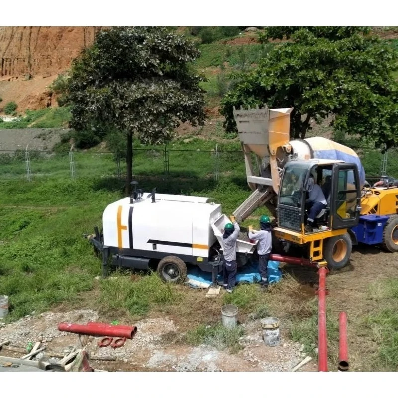High Efficiency Mini  Concrete Pump Diesel Concrete Trailer Pump with Remote Concrete Pump Construction Machinery