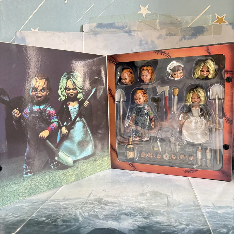 

NECA Bride Of Chucky Action Figure Doll Ultimate Chucky & Tiffany Lucky Good Guys Child's Play Scary Collectible Horror Models