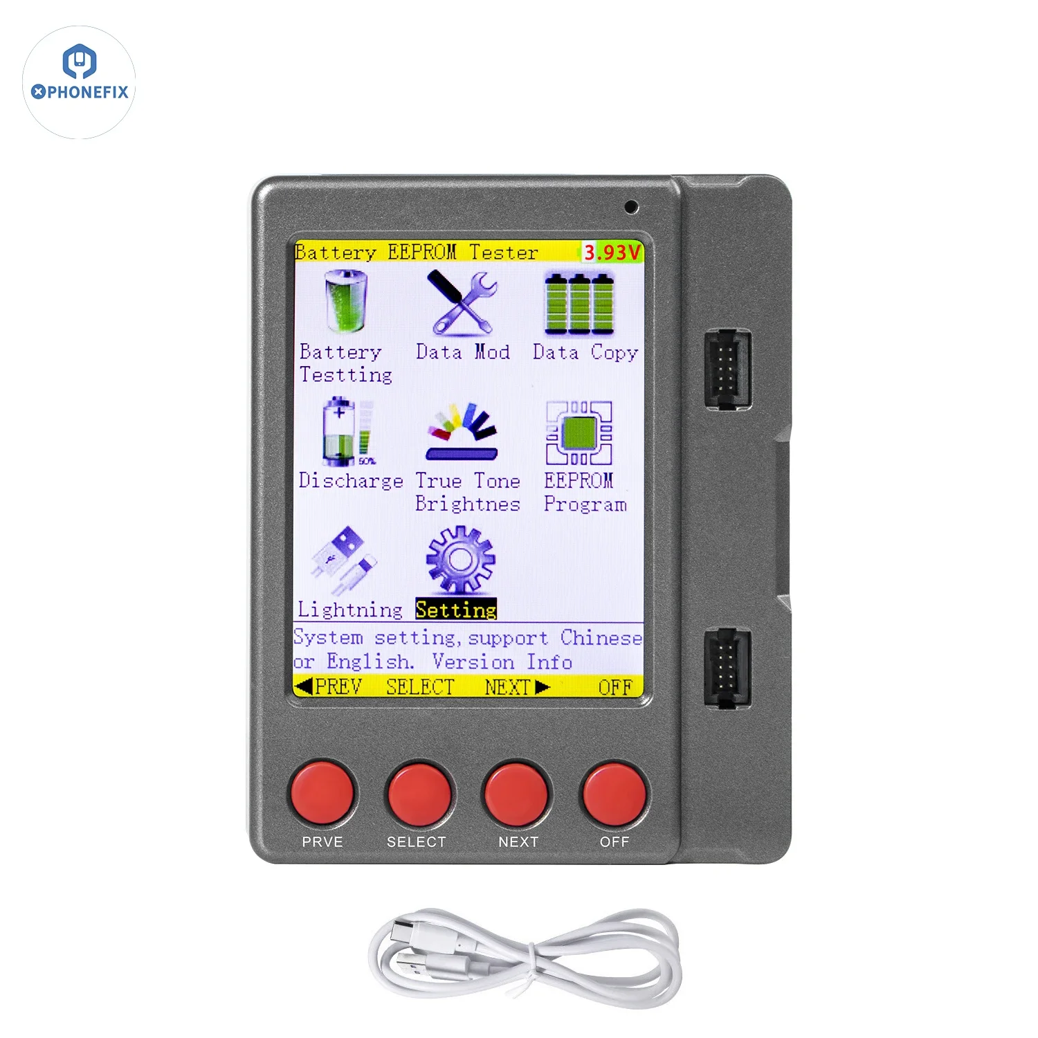 W28 Pro V8 Battery LCD Screen Cable Tester Box For iPhone 7-15 Pro Max Screen True Tone Android Phone Battery Detection Repair