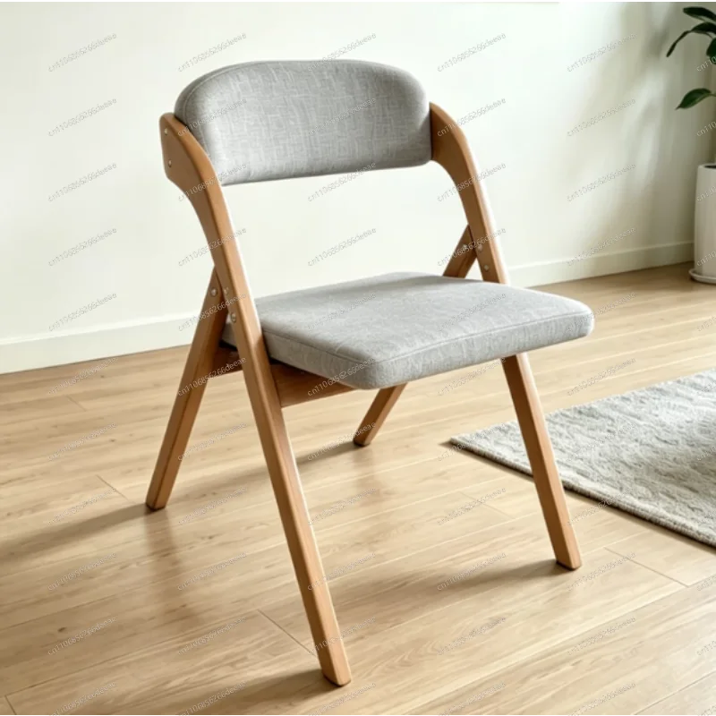 Solid wood folding dining room home back chair living room study desk chair simple