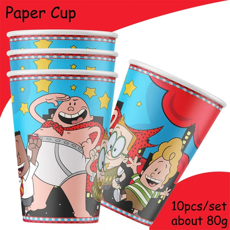 Game Captain underpant Birthday theme party Decoration supplies Party Set Paper Cup Plate Gift Bag Napkin Flag Topper Gifts Toys