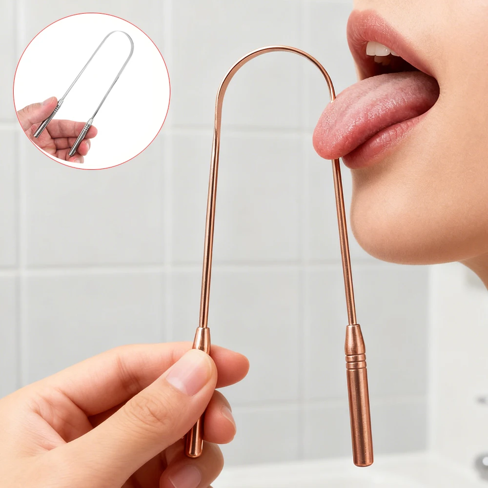 Stainless Steel Tongue Scraper - A Professional Oral Care Tool That Effectively Removes Tongue Coating and Tongue Coating