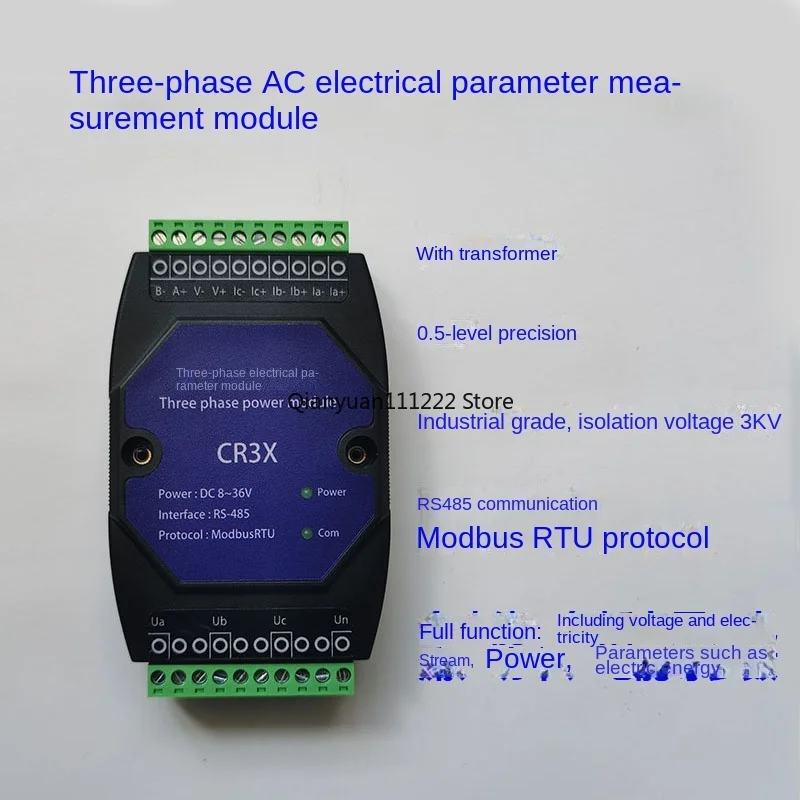 

Three phase electric energy metering module AC electrical parameters voltage and current acquisition power monitoring 485