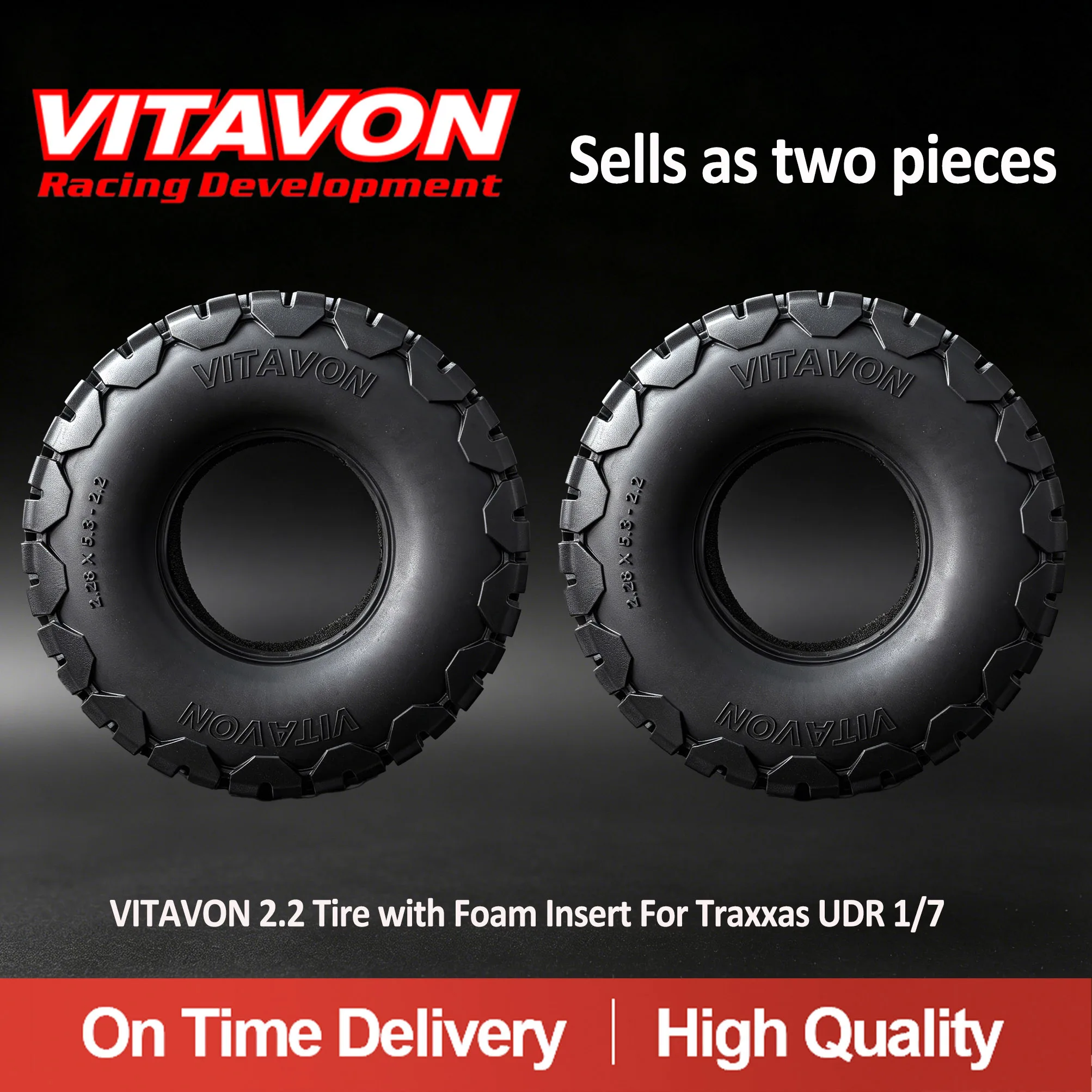 Tire Insert Foam - VITAVON 2.2 フォームインサート付きタイヤは、トラクサス UDR 1/7 用のストックホイール/VITAVON