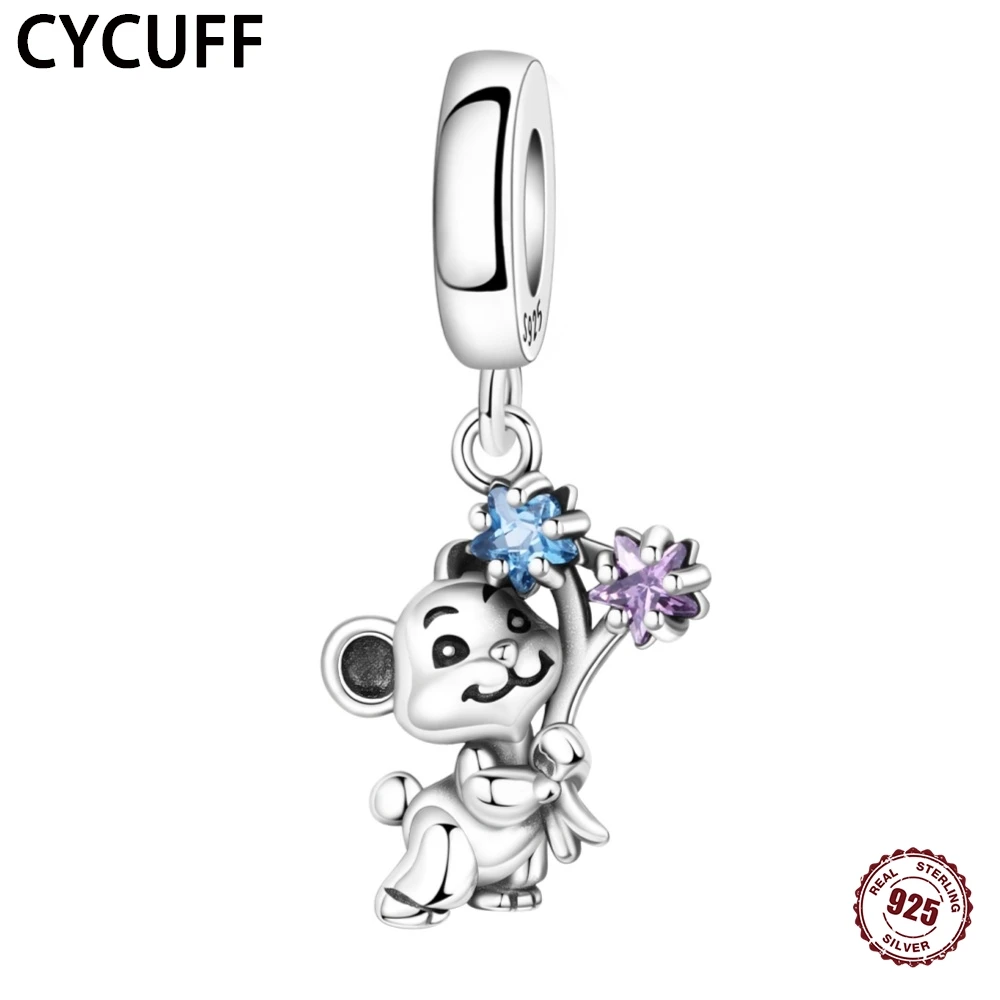 

CYCUFF 925 Sterling Silver Star Bear Pendant Bracelets For Original DIY Jewelry Fashion Party Women's Bracelet Gift Accessories