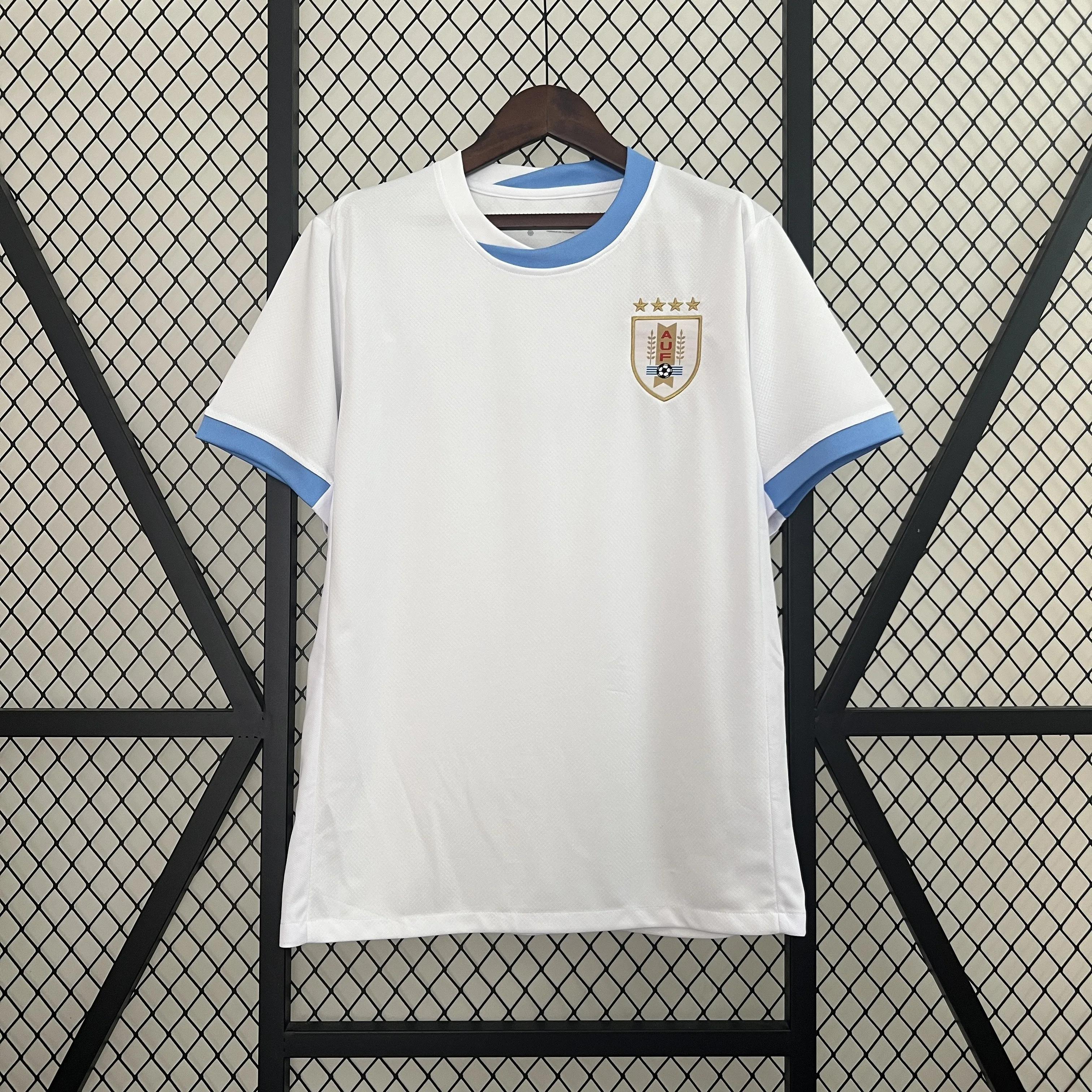 Men's 2024/25 Uruguay Away White Shirt Plus Size 4XL