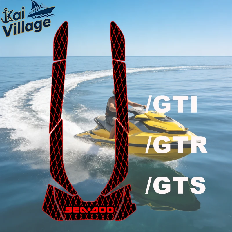 Customized EVA Non-Slip Traction Mat for Jet Ski & Motorboat | Fits Seadoo GTI/GTR/GTS 2011-2019 | Anti-Skid Marine Deck Pad
