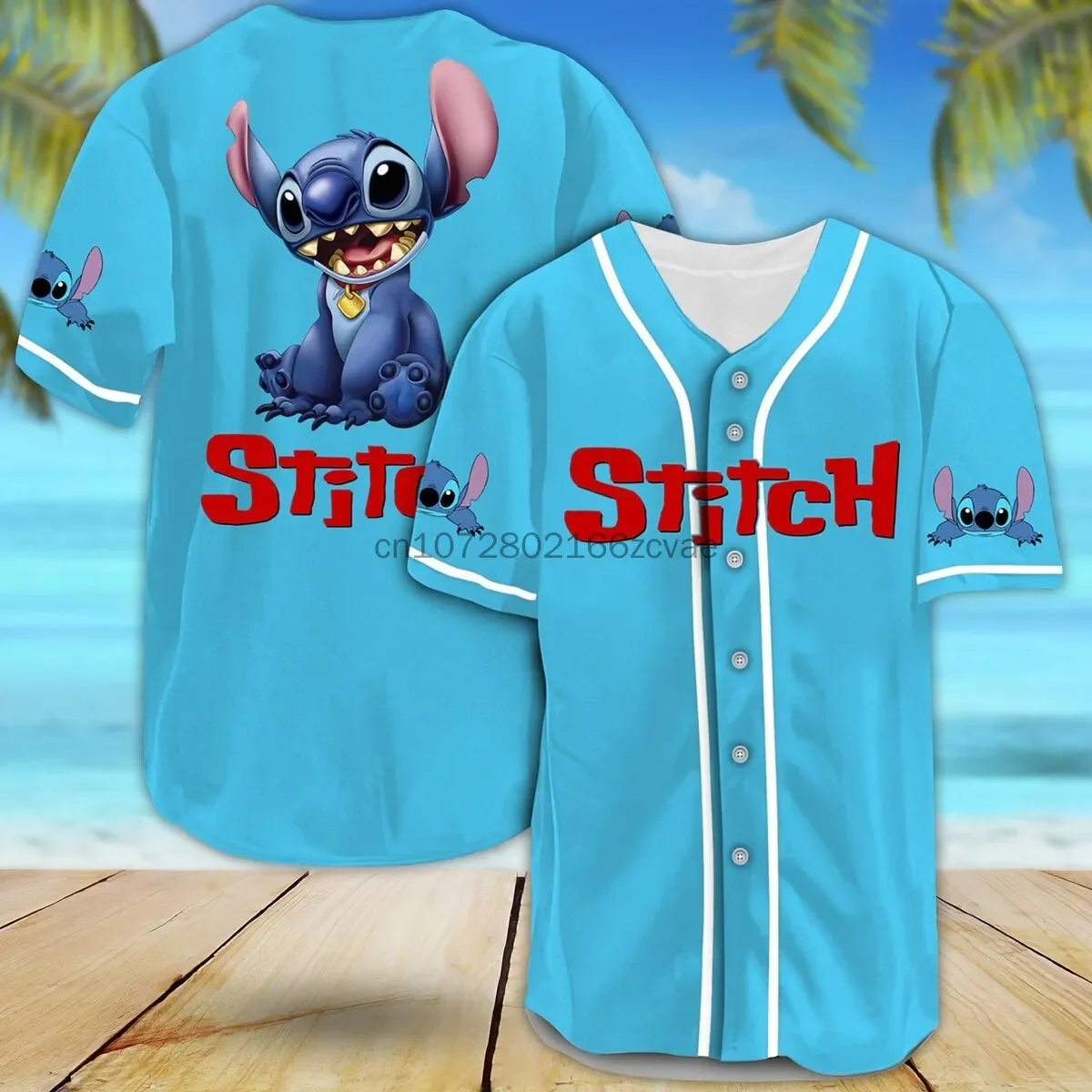 Disney Stitch Baseball Jersey Summer Streetwear Custom Name Disney Baseball Shirt Men And Women Short Sleeved T-Shirt