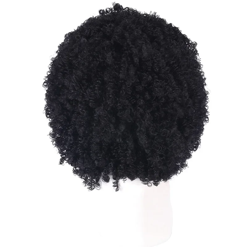 วิกผมคอสเพลย์ตัวการ์ตูน Burukku, วิกผมสังเคราะห์ทนความร้อนผู้ใหญ่ใช้ได้ทั้งชายและหญิงผมหยิกสีดำอุปกรณ์เครื่องแต่งกายวันฮาโลวีน