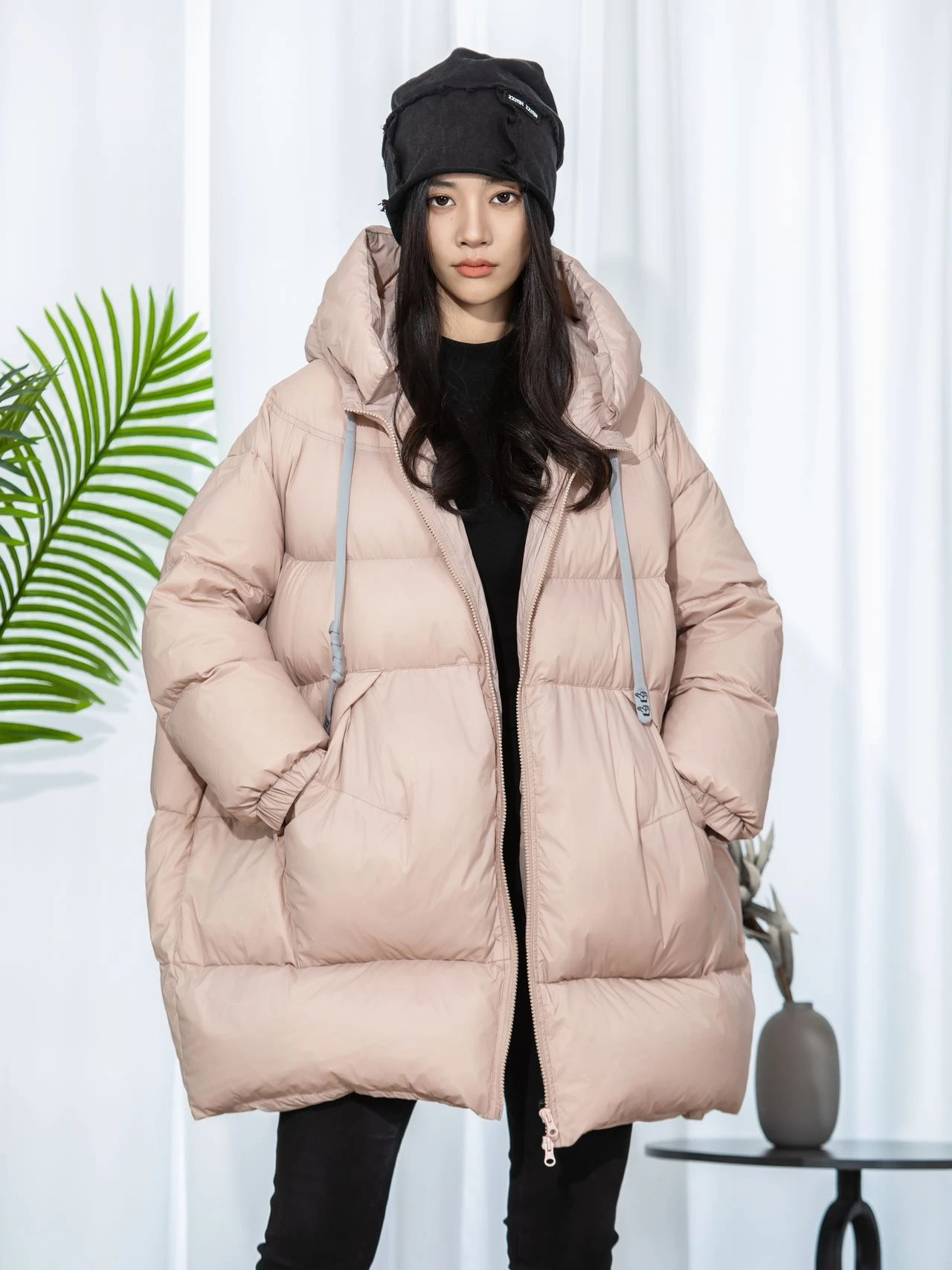 Large Size Hooded Down Jacket For Women 2024 Winter New Casual And Fashionable Versatile Mid To Long Warm Jacket