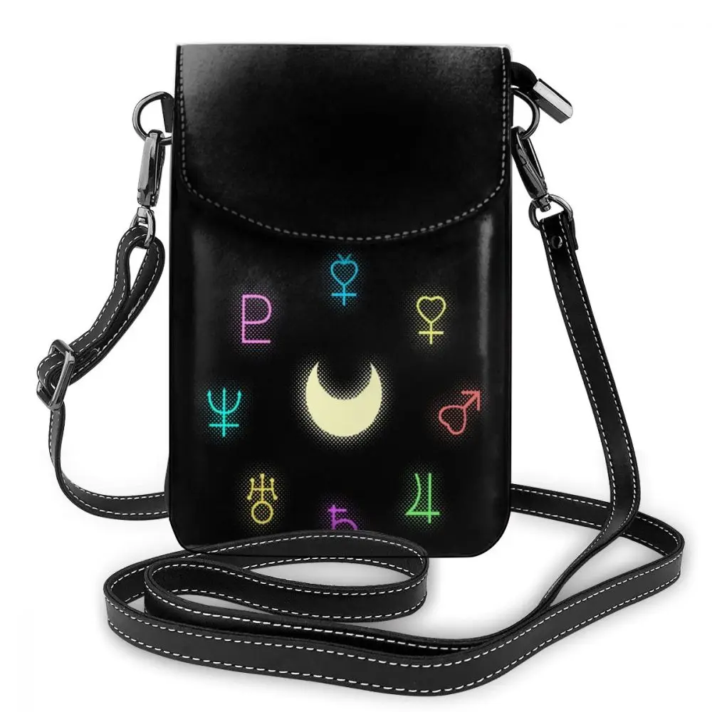 Saturn Shoulder Bag Horror Scary Saturn Leather Bag Creepy Mini Print Women Bags Woman Crossbody Multi Purpose Trendy Purse