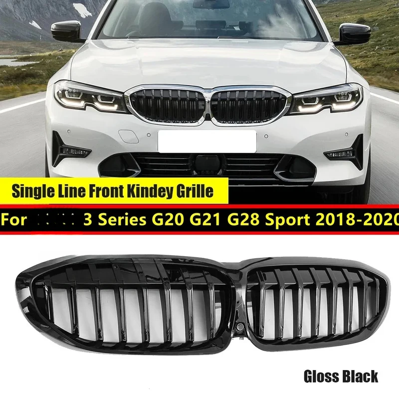 High Quality Glossy Black Kidney Front Grille Fit 3 Series G20 G21 G28 330i M340i 2019-2021