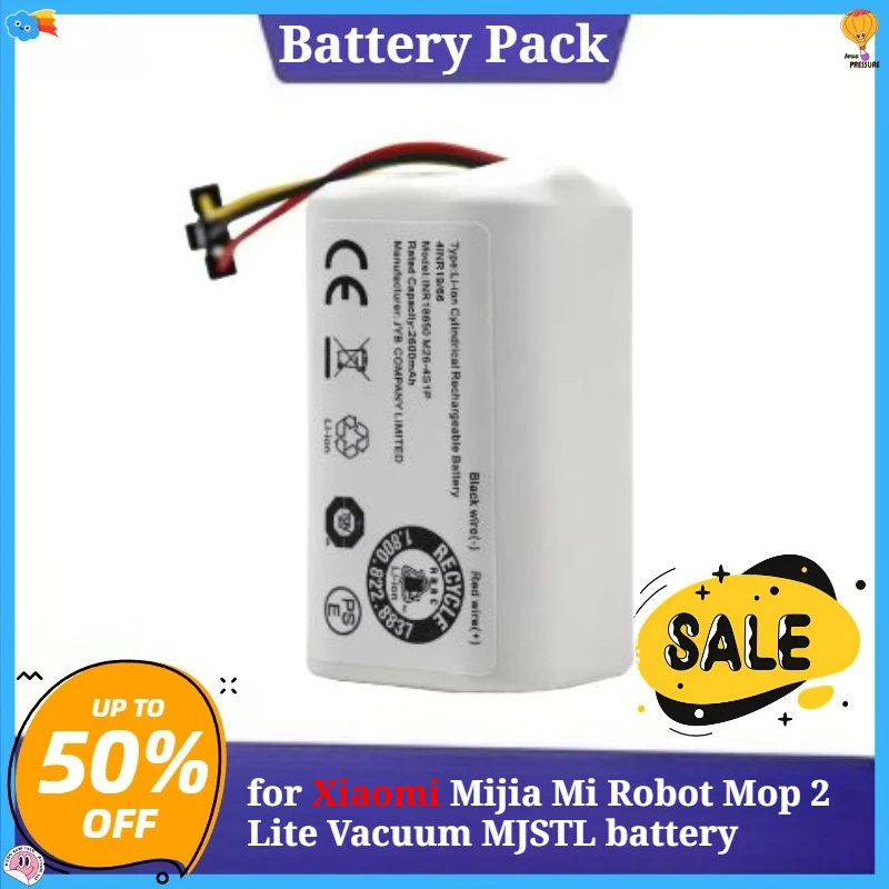 

3200 мАч 14,4 В литий-ионный аккумулятор большой емкости для Xiaomi Mijia Mi Robot Mop 2 Lite Vacuum MJSTL