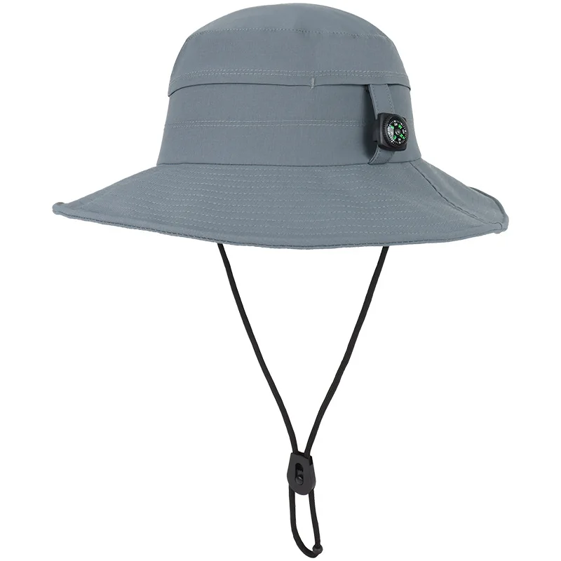 Outdoor Sunscreen Hat With Compass Quick-drying Waterproof Wide-brimmed Fisherman's Hat For Fishing Hiking Mountaineering Hat
