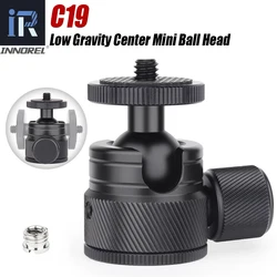 INNOREL C19 Mini Tripod CNC Metal Low Profile Ball Head 360° Pan 90° Tilt Tripods Mount Maxload 3kg for Mobile Phone Smartphone