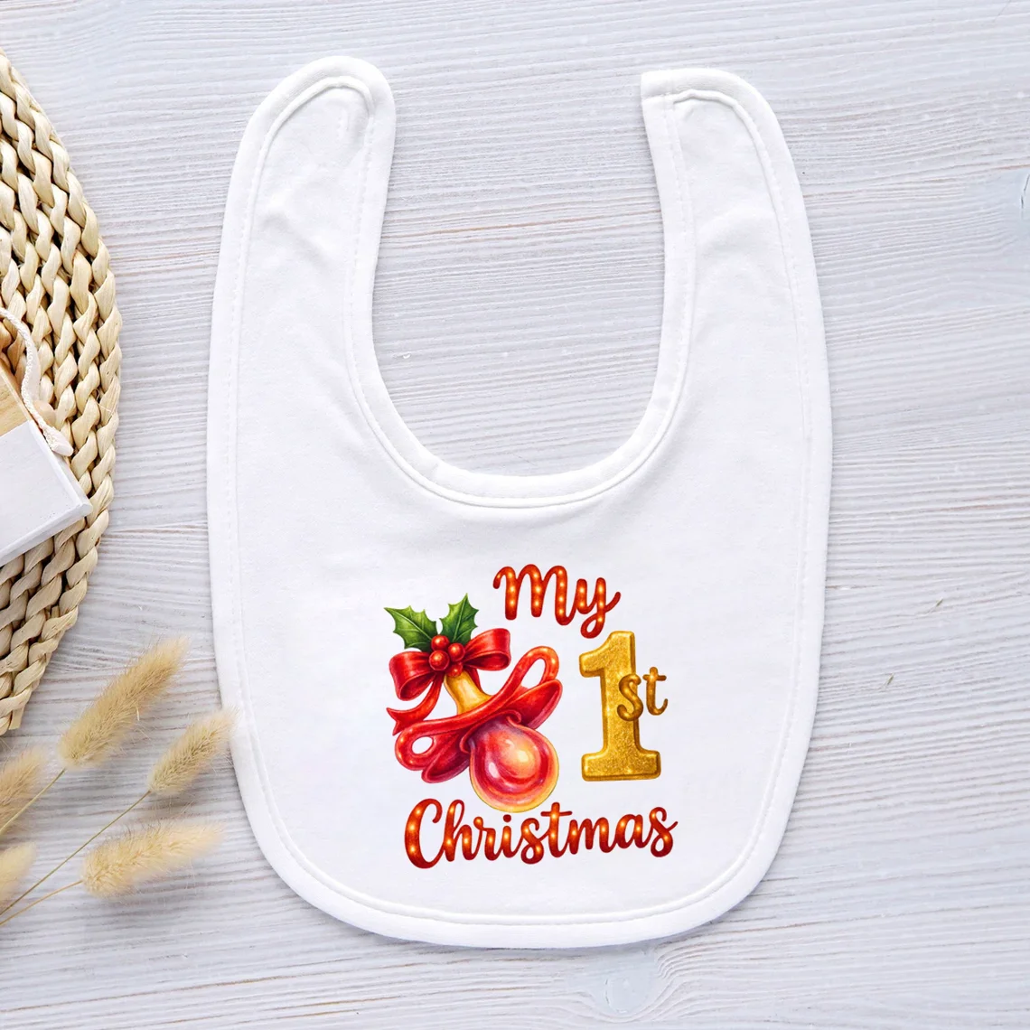 Baby's 1st Christmas Baby Lätzchen First Christmas Dinner Lätzchen Bandana Lätzchen Neues Baby Geschenk Weihnachtsgeschenk Weihnachtsdekoration