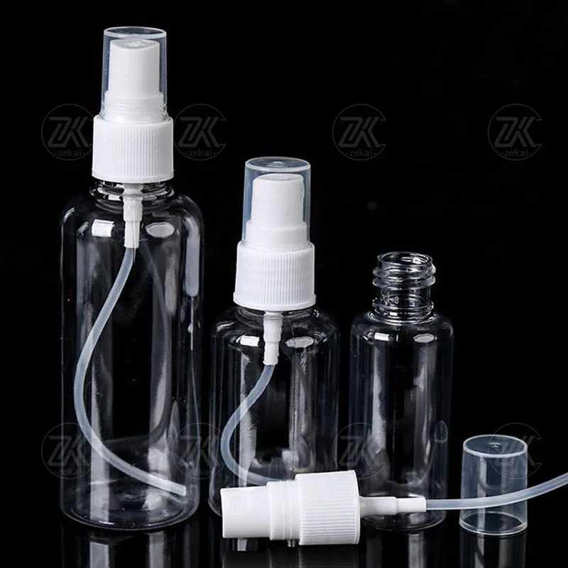 10ml/20ml/50ml/100ml/150ml/250ml przenośna przezroczysta plastikowa butelka z rozpylaczem ręczny zraszacz do roślin artykuły ogrodnicze opryskiwacz do podlewania