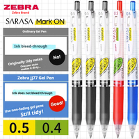 ZEBRA SARASA Mark ON Gel Pen,JJ77 Anti-Bleed Quick-Drying 0.5/0.4mm Black/Red/Blue Ink for Homework Exams Note-Taking Japan Made