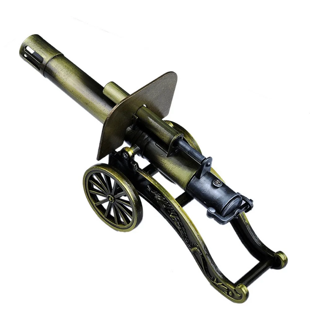 Metal Ornaments Reloading Cannon Alloy Wheeled Cannon Model Home Decoration Boy Toy Collection Living Room Decoration