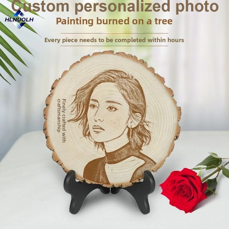 

Custom Painting Wood Photo Handmade Customized Your Picture Personalized Ornament Art Engraving Photo for Living Room Home Decor
