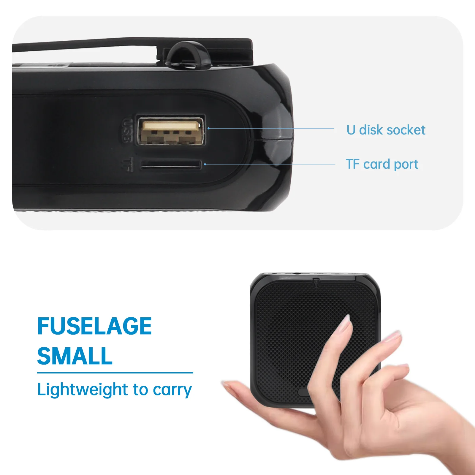 Rolton K400 3 Colors Portable Wired Mini Audio Speaker Megaphone Voice Amplifier Loudspeaker Microphone Waist Band Clip