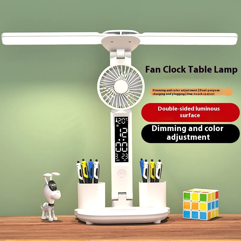 Eye Protection Table Lamp Fan Design Lighting for Reading Desk Bedroom Home Decor with 2000 capacity