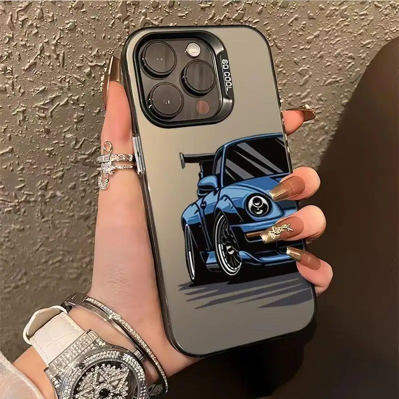 

With Laser Blue Car Image Phone Case For Samsung Galaxy S24 S25 S23 S22 S21 Ultra Plus FE A26 A25 A24 A16 A26 A36 A56 A55 Cover