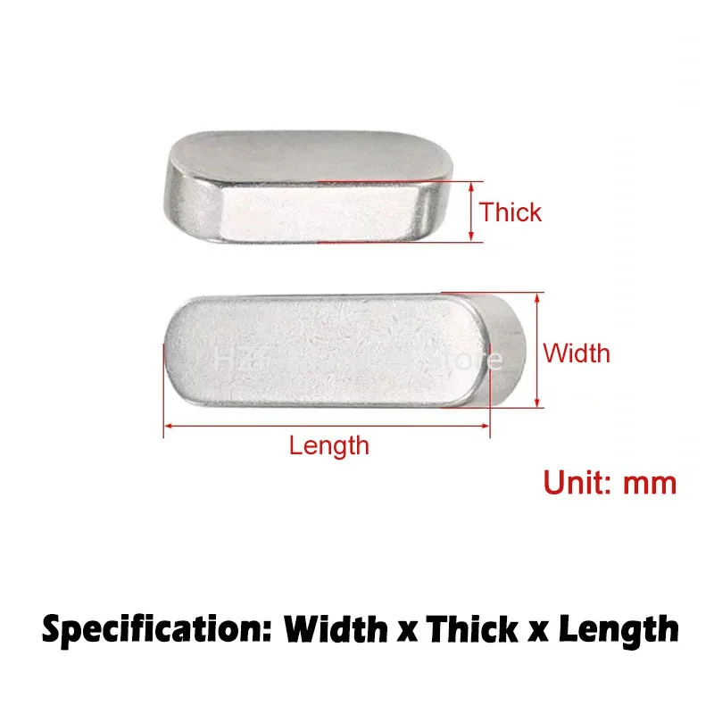304 Stainless Steel Flat Key Pin Package Box Set Rounded Corner Pin Type A Square Key Pin Type A Latch M3 M4 M5 M6 M8 M10 M12