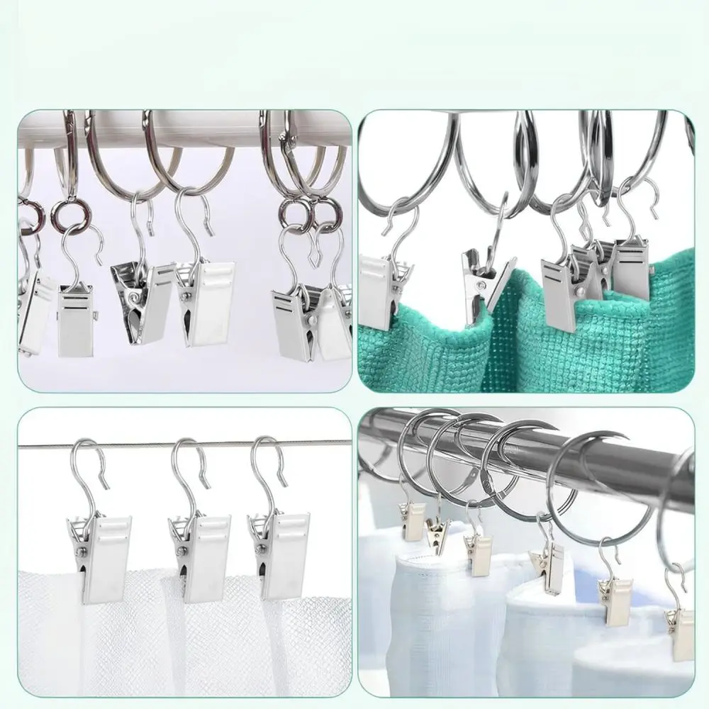 Durable Metal Curtain Hooks Clips Stainless Steel Drapery Hangers Rustproof Fasteners For Modern Home Window Design