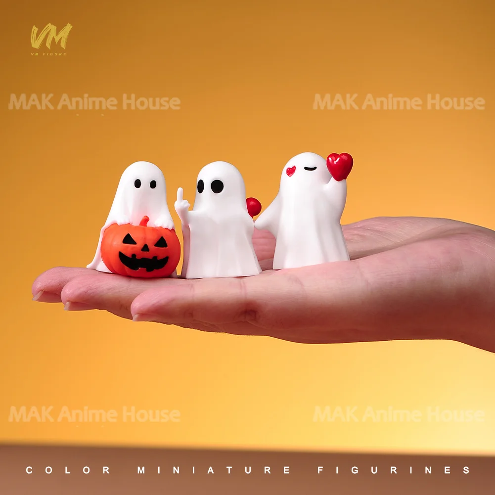 هالوين الزخرفية الراتنج المنمنمات شبح اليقطين الحلوى لطيف المشهد الشكل رسمت نموذج للحلي لعبة الدمى مجموعة