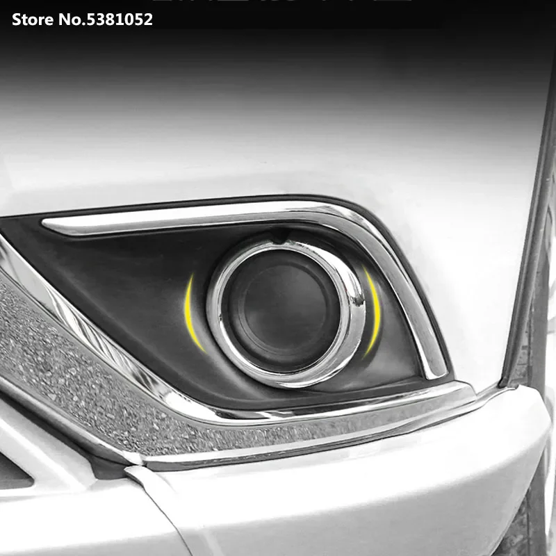 

For Mitsubishi Outlander 2018 2019 2020 Accessories ABS Chrome Front Fog Light Panel Frame Cover Headlight Decoration Sticker