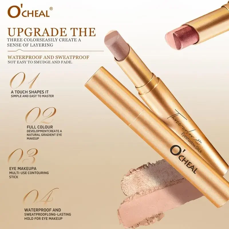 Long Lasting Waterproof Eyeshadow Stick Matte Smudge Proof Creamy High Pigment Makeup Pencil Smooth Glide Application