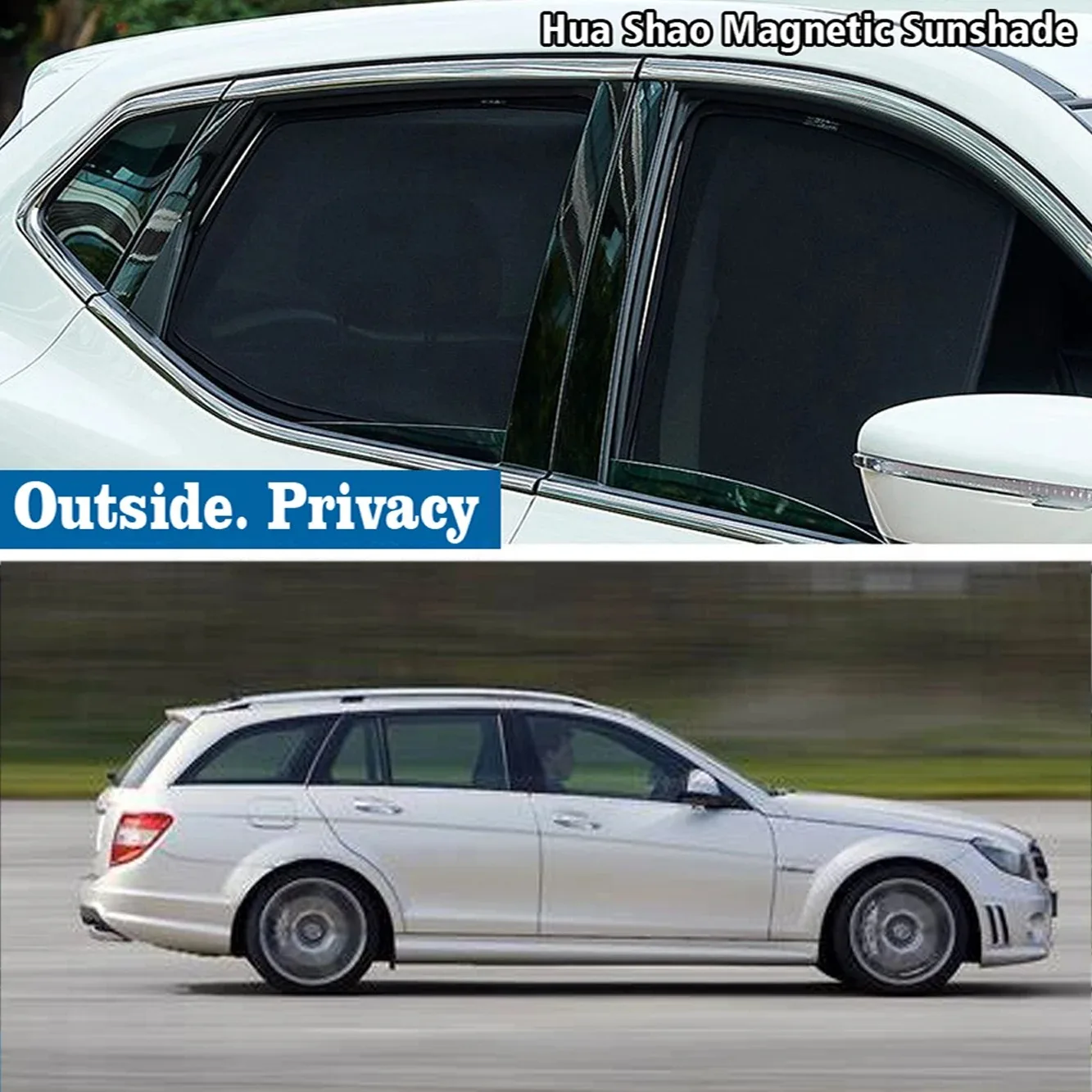 

For Mercedes-Benz C Class W204 S204 2007-2013 Magnetic Car Sunshade Shield Front Windshield Frame Curtain Sun Shades Accessories