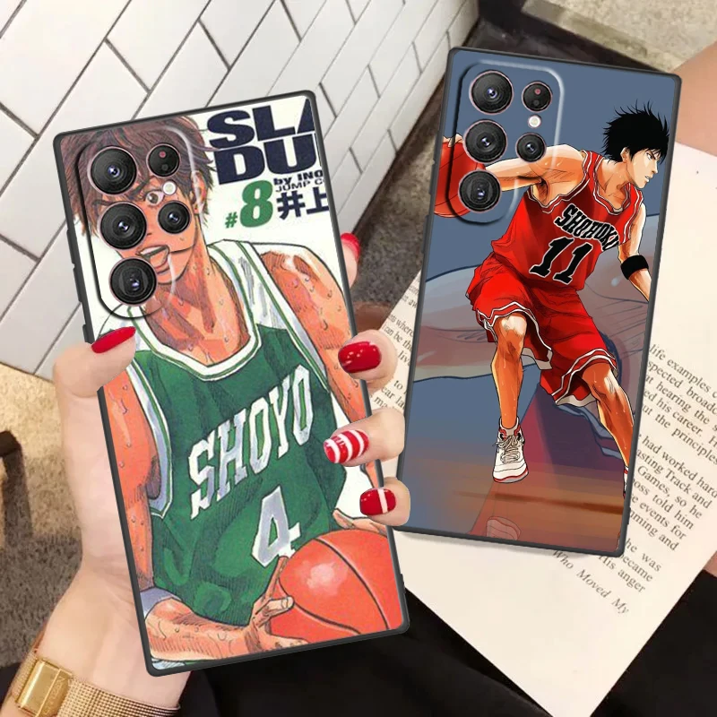 Anime SLAM DUNK Cool Phone Case For Samsung S24 S23 S22 S21 S20 FE S10 S10e Ultra Plus Lite Black Soft Cover