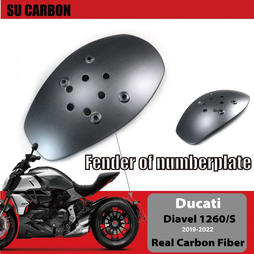 100% Carbon Fiber For Ducati Diavel 1260 /S 2019-2022，XDiavel 2016+,  Diavel V4 Motorcycle Accessories Fender of number plate