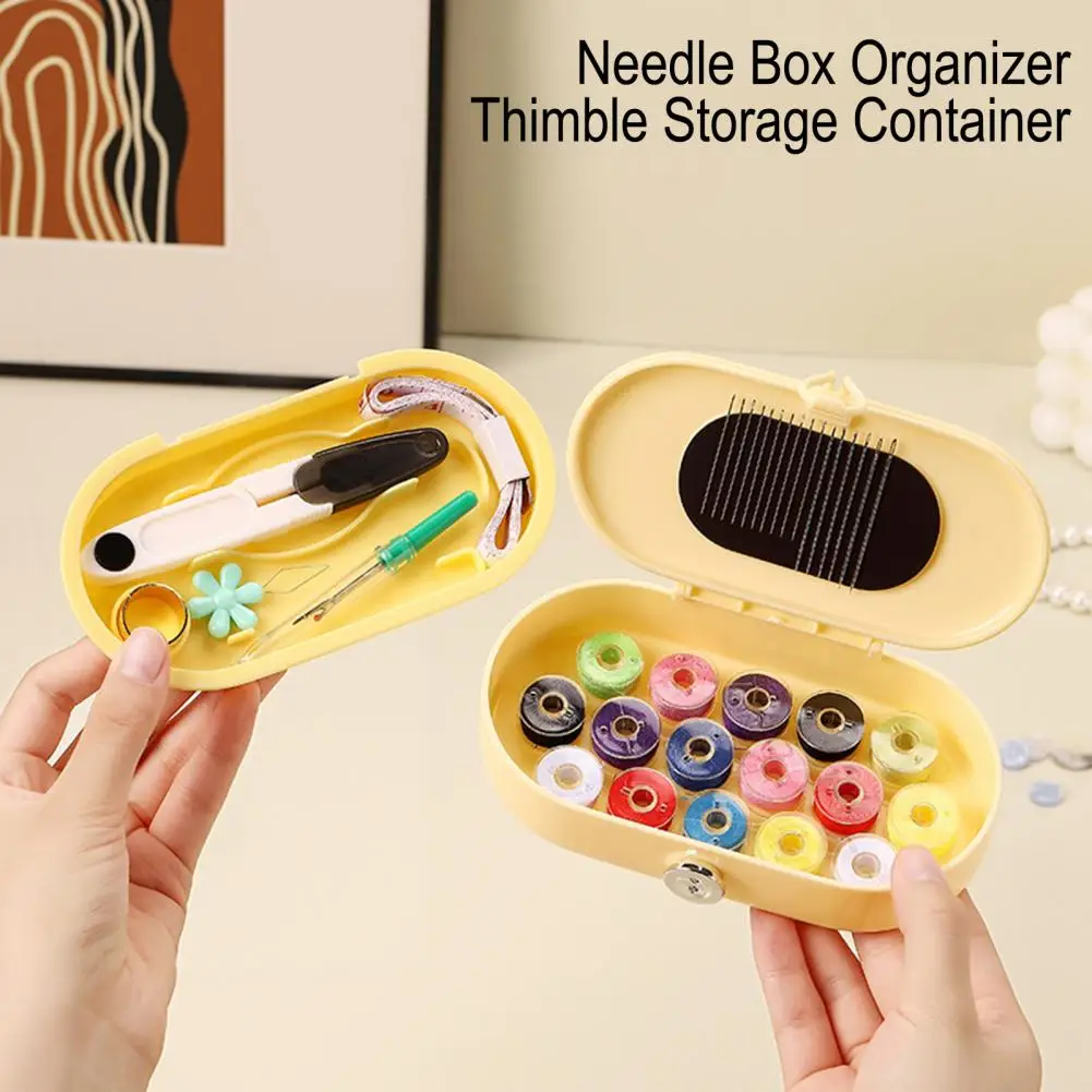 Threader Case Sewing Box Magnetic Organizer Thread Spool Storage Case Thimble Holder Quilting Embroidery Kit for Stitch