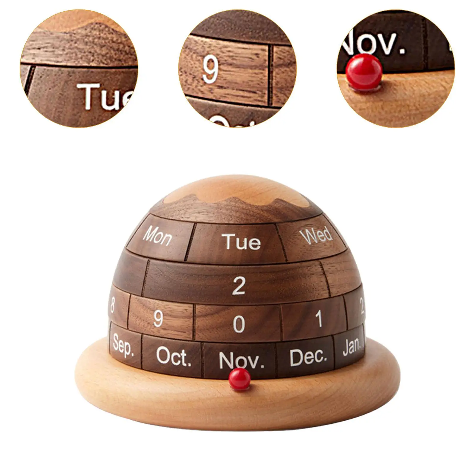 Calendrier de bureau en bois, ornement, collecte d'œuvres d'art, bloc pour bureau