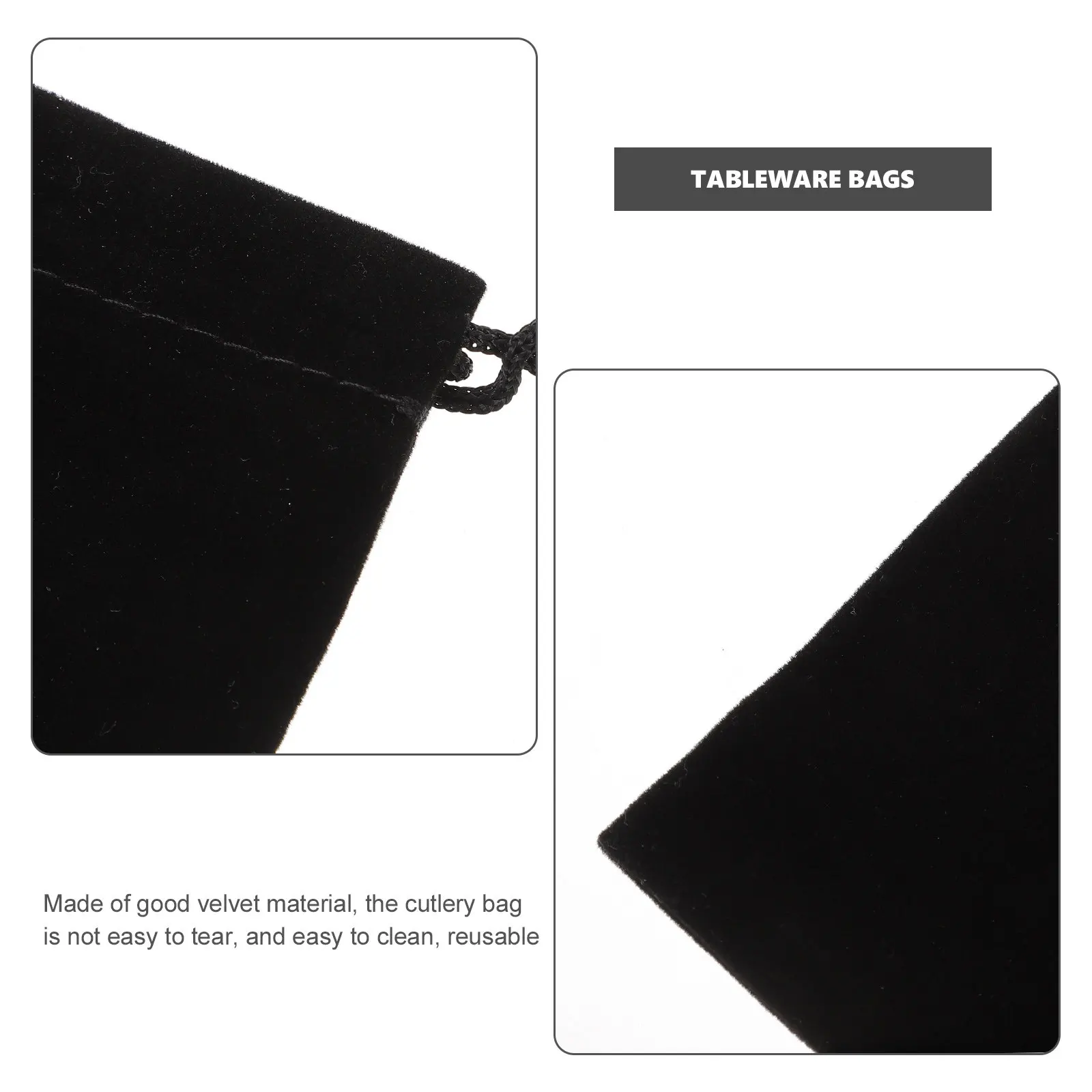 12Pcs Tableware Packing Pouches Drawstring Closure Chopsticks Holder Silverware Bag for Takeout Sushi Shop Office School Travel