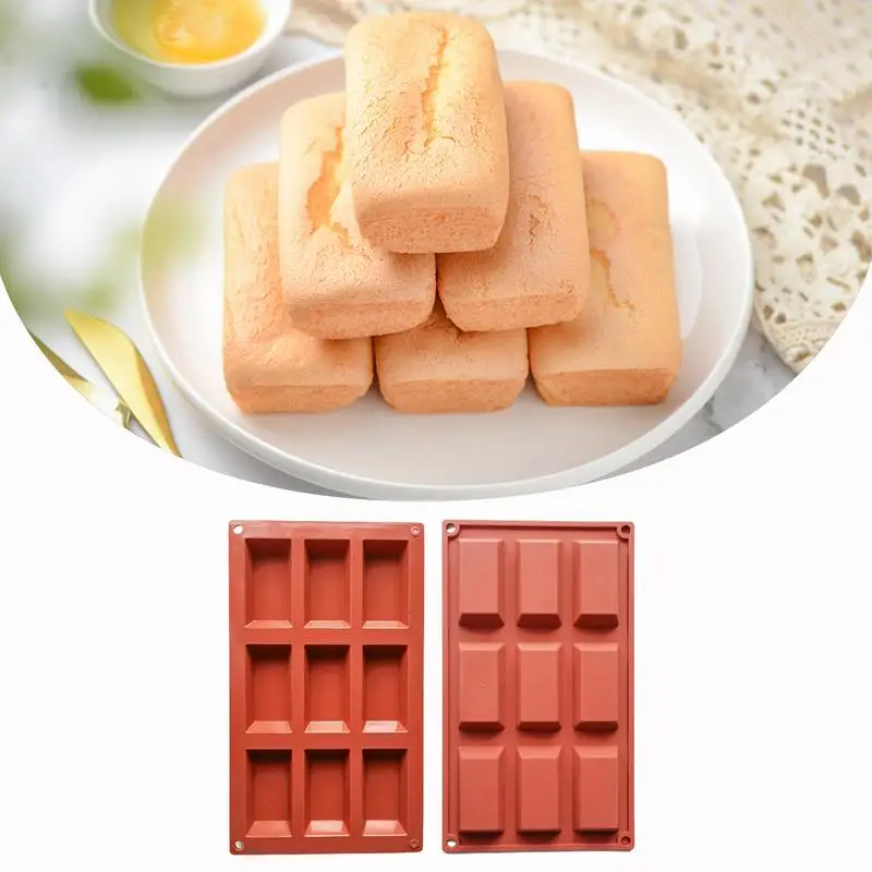 9-Cavity Silicone Dessert Molds For Chocolate Non-Stick Square Cake Mold Biscuit Chocolate Mold DIYDessert Kitchen Baking Tools