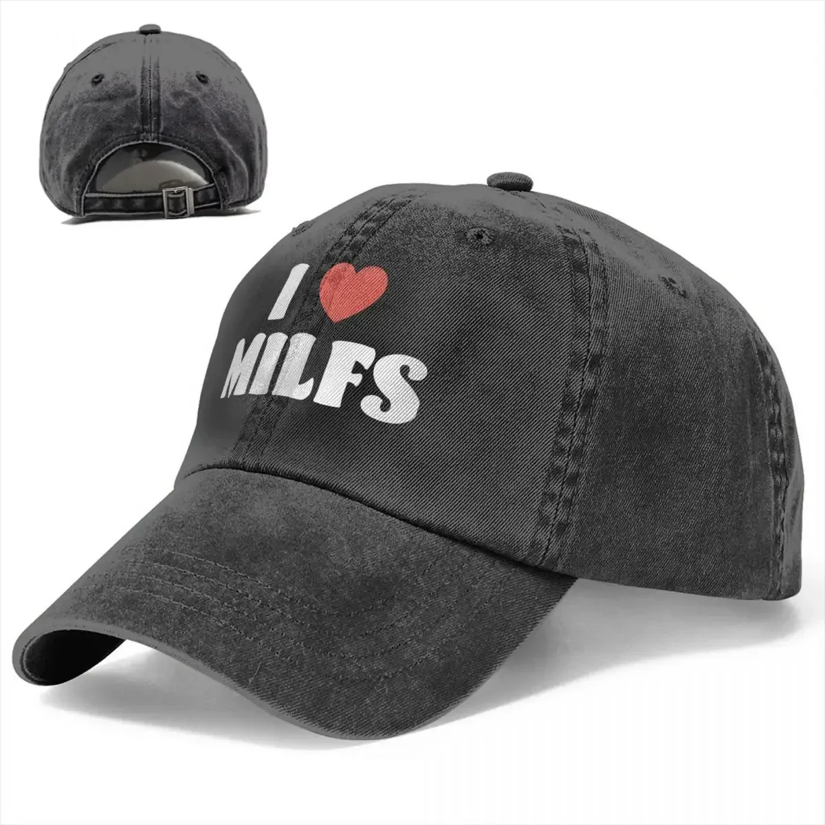 Gorra de béisbol de moda I Love Milfs, sombrero Snapback de mezclilla desgastado de estilo Unisex, gorras suaves sin estructura para actividades al aire libre