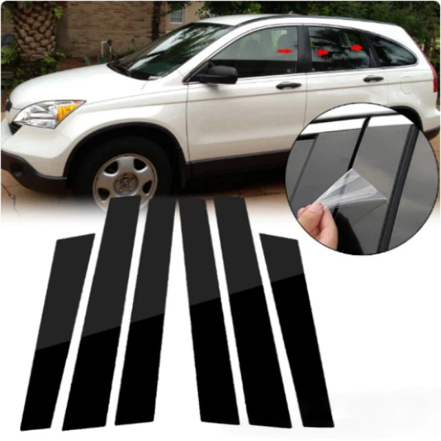 

For Honda 2007-2011 CRV modified decorative window side door frame cover pillar bright black center pillar sticker