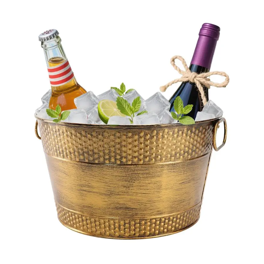 

Оцинкованное ведро для льда, большая емкость для напитков, охладитель для вина, пива, шампанского, коктейлей для кейтеринга, баров, вечеринок, мероприятий на открытом воздухе