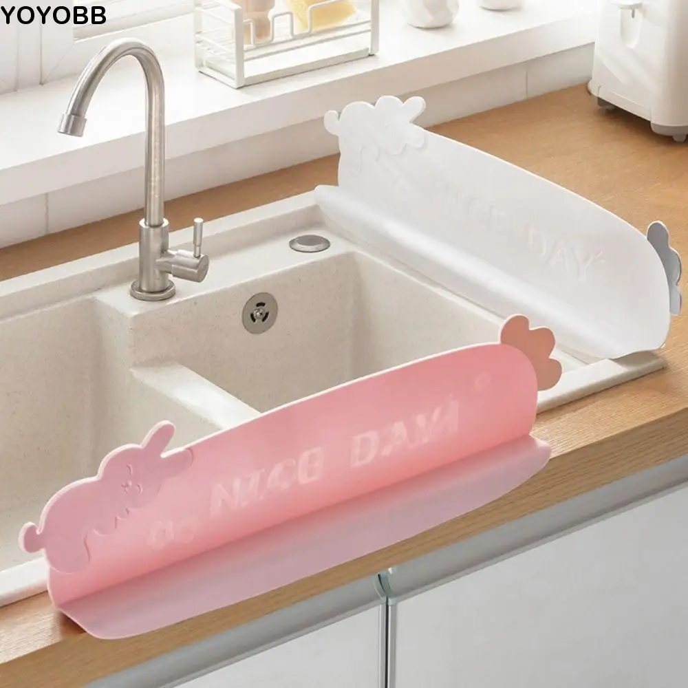 

Easy Cleaning Silicone Kitchen Water Baffle Reusable Soft Sink Splash Guard Anti-splash Practical Water Blocking Board Household
