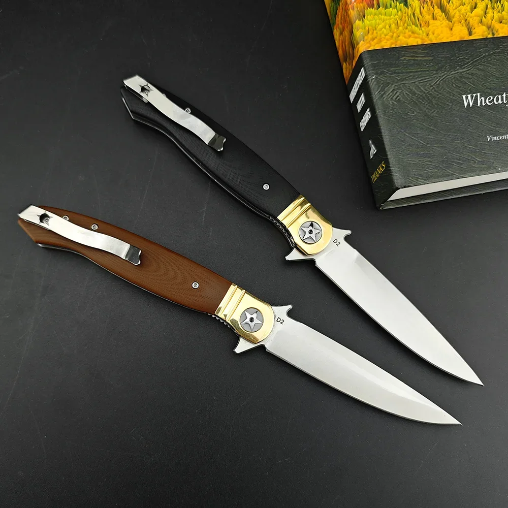 Russian Styles Folding Blade Knife Stainless Steel Pocket Survival Hunting Tactical EDC Portable Jackknife G10 Handle Hand Tools