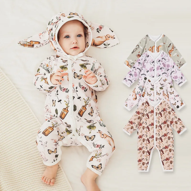 ins wind baby clothes Spring and autumn bag farts long sleeve butterfly clothes crawling clothes baby onesie autumn baby clothes