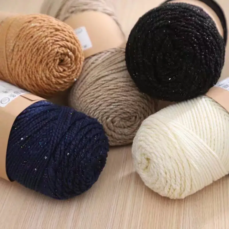 

Sequin Rattan Thread Woven Yarn, Thick Crocheted Shoes, Sweater DIY, Woven Material Kit, Men's and Women's Woven Scarf, 2Pcs